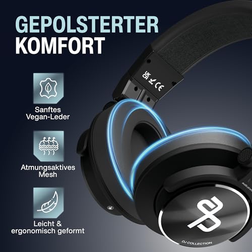 audio pirates - John DJ - Over-Ear Kopfhörer – Kopfhörer Klinkenstecker mit Case, DJ-Sound, 3m Kabel & 6,3 mm Adapter – PC-Kopfhörer, DJ-Kopfhörer – Klinkenstecker (1) Bild 6