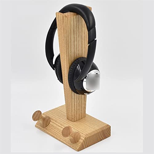 Kopfhörerhalterung Kopfhörer-Aufhänger, Headset-Ständer, Kopfhörerständer aus massivem Holz mit Wickelsäule, Kopfhörerhalter, Spielkopfhörer Bild 3