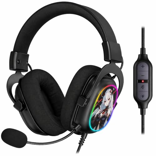 Redragon H510 AK RGB Gaming-Headset mit Kabel - 7.1 Surround Sound 53mm Audio-Treiber Memory Foam-Ohrpolstern austauschbarem Gehäuse Multi-Plattform Kopfhörer USB-betrieben für PC/PS4/NS Bild 1