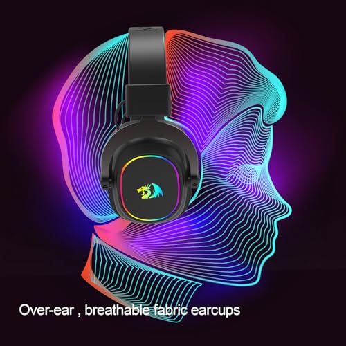 Redragon H510 AK RGB Gaming-Headset mit Kabel - 7.1 Surround Sound 53mm Audio-Treiber Memory Foam-Ohrpolstern austauschbarem Gehäuse Multi-Plattform Kopfhörer USB-betrieben für PC/PS4/NS Bild 2