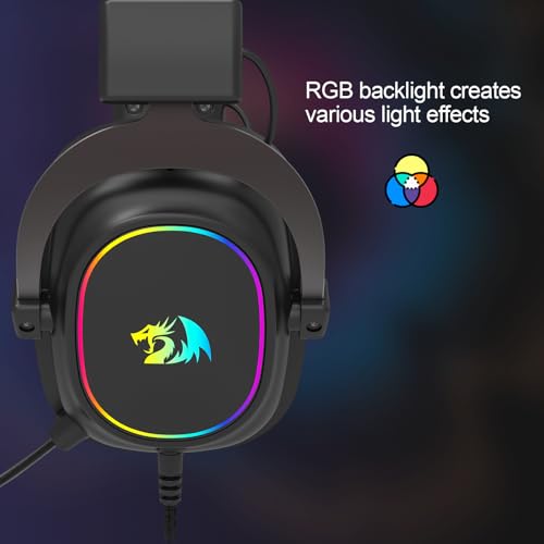 Redragon H510 AK RGB Gaming-Headset mit Kabel - 7.1 Surround Sound 53mm Audio-Treiber Memory Foam-Ohrpolstern austauschbarem Gehäuse Multi-Plattform Kopfhörer USB-betrieben für PC/PS4/NS Bild 5