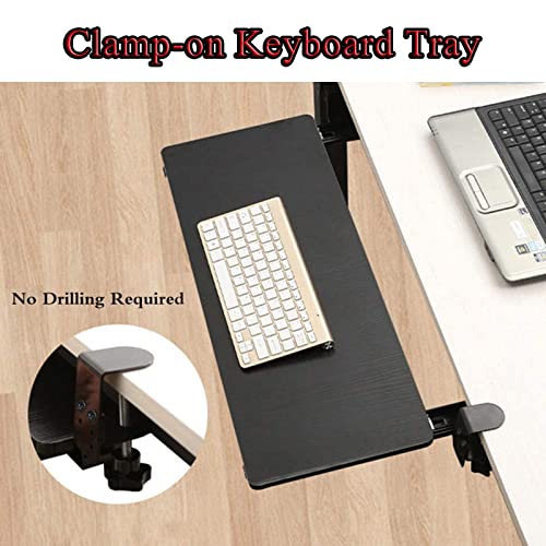 Tastaturablage mit Schiebefunktion, stabile Holz- und Metallschublade zur Aufbewahrung von Maus, unter dem Schreibtisch, perfekt für Heimbüro und Gaming-Setup Bild 6