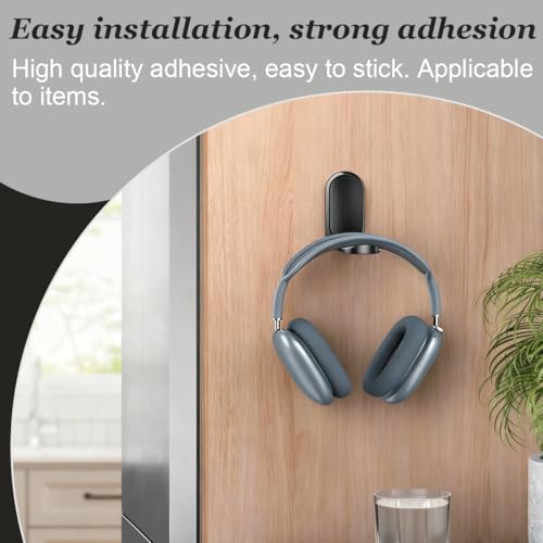Headset Halterung, Kopfhörer Halter, Faltbarer Gaming Headset Ständer, Selbstklebender Kopfhörerhalter, Headphone Haken, Gaming Zubehör für Schreibtisch Wand Bild 5