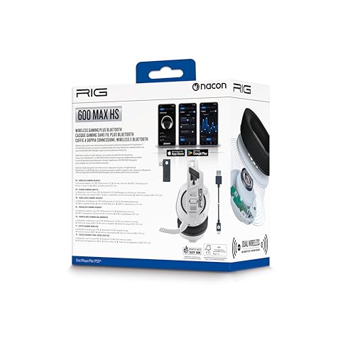 RIG 600 Max HS Weißes Gaming-Headset, Sony-lizenziert für PS5. Kabelloses Stereo-Gaming-Headset für PS5, kompatibel mit PS4, PC und Handys. Duale drahtlose Verbindung: RF und Bluetooth für den Empfang Bild 3