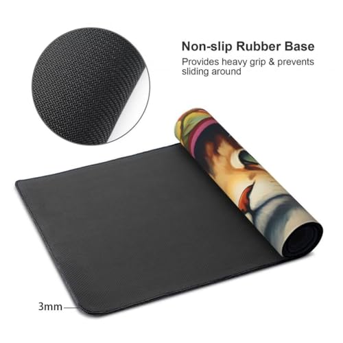 Mauspad XXL 1000x500mm, Katze Mousepad XXL Mauspad Gaming Blumen Mouse Pad mit Genähten Kanten, Rutschfest und Wasserabweisend Schreibtisch Unterlage Groß Desk Mat für Tastatur und Maus -MP686 Bild 7