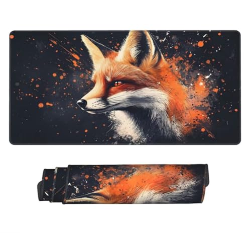 Mauspad XXL 1000x500mm, Fuchs Mousepad XXL Mauspad Gaming Tiere Mouse Pad mit Genähten Kanten, Rutschfest und Wasserabweisend Schreibtisch Unterlage Groß Desk Mat für Tastatur und Maus -MP704 Bild 1