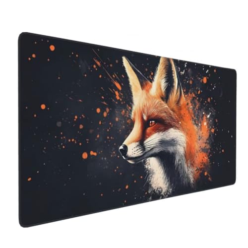 Mauspad XXL 1000x500mm, Fuchs Mousepad XXL Mauspad Gaming Tiere Mouse Pad mit Genähten Kanten, Rutschfest und Wasserabweisend Schreibtisch Unterlage Groß Desk Mat für Tastatur und Maus -MP704 Bild 2