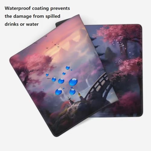 Mauspad XXL 1000x500mm, Kirschblütenbrücke Mousepad XXL Mauspad Gaming Japanisch Mouse Pad mit Genähten Kanten, Rutschfest Schreibtisch Unterlage Groß Desk Mat für Tastatur und Maus PC Zubehör -MP736 Bild 4