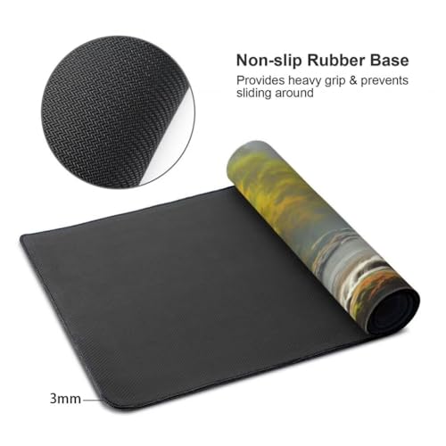 Mauspad XXL 1000x500mm, Herbstwald Mousepad XXL Mauspad Gaming Hirsch Mouse Pad mit Genähten Kanten, Rutschfest und Wasserabweisend Schreibtisch Unterlage Groß Desk Mat für Tastatur und Maus -MP746 Bild 7