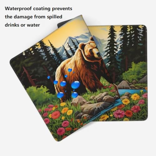 Mauspad XXL 1000x500mm, Schneebedeckter Berg Mousepad XXL Mauspad Gaming Flussbär Mouse Pad mit Genähten Kanten, Rutschfest Schreibtisch Unterlage Groß Desk Mat für Tastatur, Maus, PC Zubehör -MP734 Bild 5