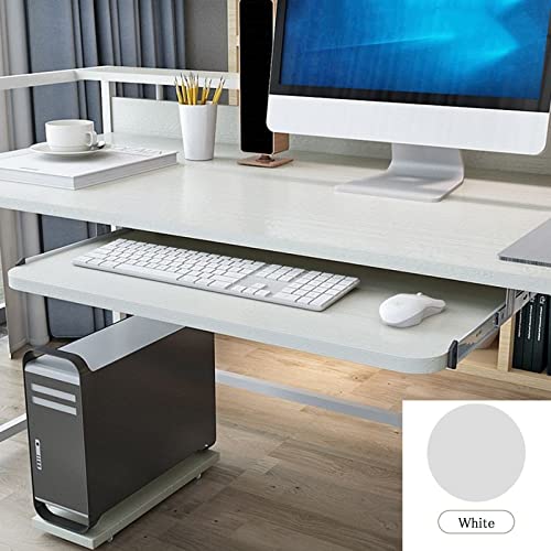 Tastaturschublade unter dem Schreibtisch, 54/60/70 cm, ausziehbare Ablage für Tastatur und Maus, weiß, 700 mm x 270 mm, perfekt für Heimbüro und Gaming-Setup Bild 3