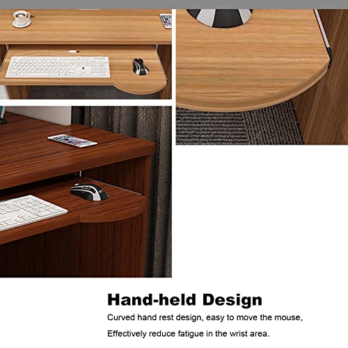 Verstellbare Tastaturablage unter dem Schreibtisch – benutzerdefiniertes Tastenkappen-Set, Ablage, Schiebeplattform für Tastatur und Maus, 60 x 26 cm, ideal für Home Office und Gaming, Weiß Bild 5