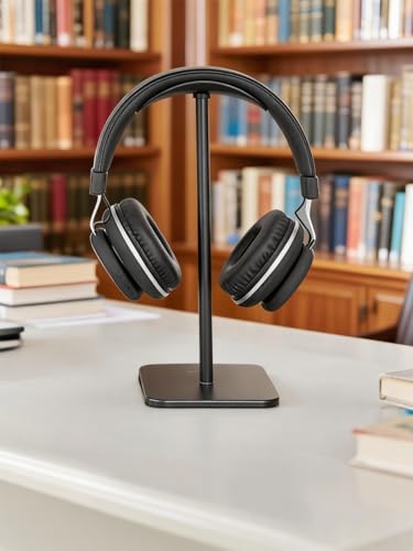 Kopfhörerständer mit Aluminiumstange, flexibler Kopfstützenhalter, ABS-Kunststoff, massiver Sockel, schwarzer Schreibtisch-Organizer für Gaming-Headset Bild 5