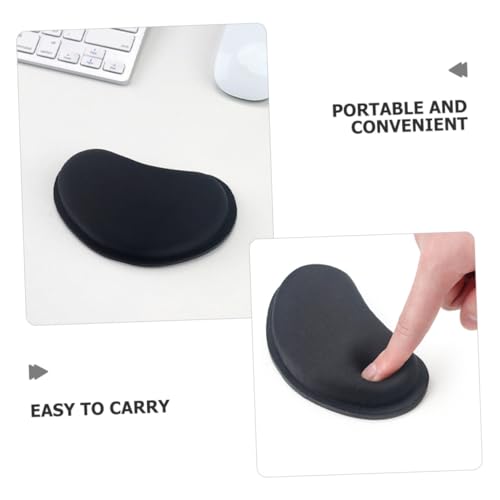 Cabilock Ergonomische EVA Maus Handgelenkauflage mit Wellenförmiger Mulde Kompakt und Tragbar Kompatibel für Gaming und Büro Schwarzes Mauspad mit Einzigartigem Design für Computer und Bild 4