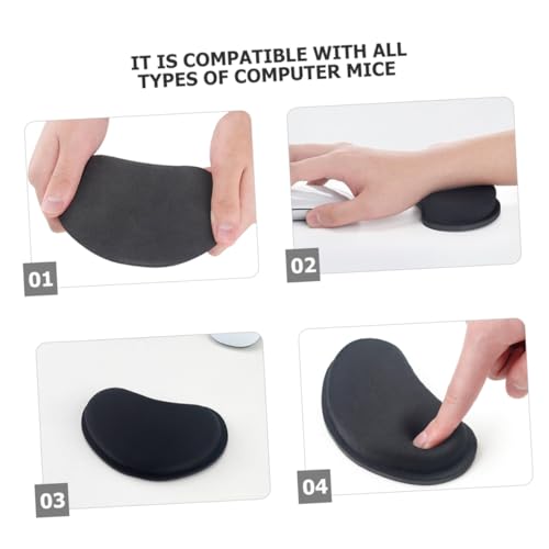 Cabilock Ergonomische EVA Maus Handgelenkauflage mit Wellenförmiger Mulde Kompakt und Tragbar Kompatibel für Gaming und Büro Schwarzes Mauspad mit Einzigartigem Design für Computer und Bild 7