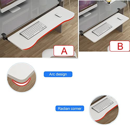 Ergonomische ausziehbare Tastaturablage unter dem Schreibtisch, verschiebbare Ablage für Maus, verstellbare Halterung, schwarz, 75 x 25 cm – perfekt für Home Office & Gaming Setup Bild 3