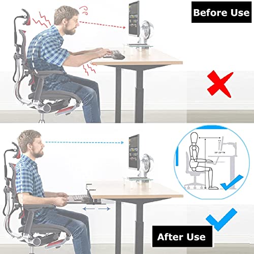 Ausziehbare Tastaturablage aus Walnussholz, unter dem Schreibtisch, Plattform für Tastatur und Maus, 600 x 260 mm, perfekt für Heimbüro und Gaming-Setup Bild 5
