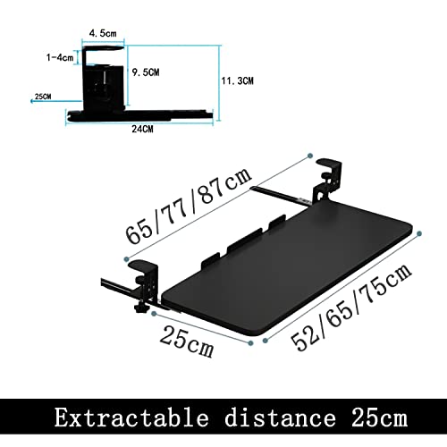 Tastaturablage unter dem Schreibtisch – ausziehbare Plattform für Tastatur und Maus, natürliches Finish, 52,1 x 24,9 cm – ergonomische platzsparende Lösung für Home Office & Gaming Setup Bild 3