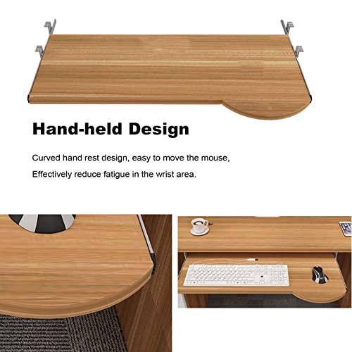 Tastaturablage unter dem Schreibtisch, ausziehbare Ablagen für Tastatur und Maus, 36 cm Schiene, weiß, 60 x 26 cm, platzsparende Lösung für Heimbüro und Gaming-Setup Bild 4