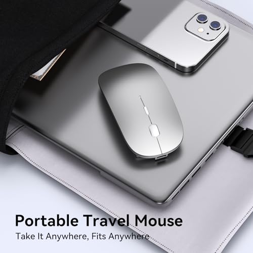 RaceGT Maus Kabellos USB-C & USB-A, Mouse Aufladbar 2,4GHz Leise klick 3 Adjustable DPI Level mit 4 Tasten, mit EIN Aus Schalter für Computer Laptop PC MacbookPro/Air Chromebook Bild 6
