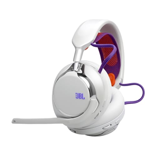 JBL Quantum 950 Kabelloses Multi-Plattform-Bluetooth-Gaming-Headset mit JBL Quantum Raumsound und Head-Tracking, Noise-Cancelling-Mikrofon, USB-C-Kabel, 50-h-Akku und austauschbaren Teilen, Weiß Bild 1