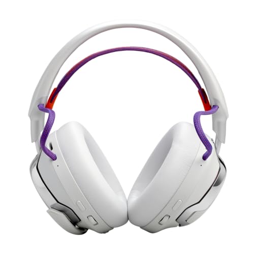 JBL Quantum 950 Kabelloses Multi-Plattform-Bluetooth-Gaming-Headset mit JBL Quantum Raumsound und Head-Tracking, Noise-Cancelling-Mikrofon, USB-C-Kabel, 50-h-Akku und austauschbaren Teilen, Weiß Bild 2