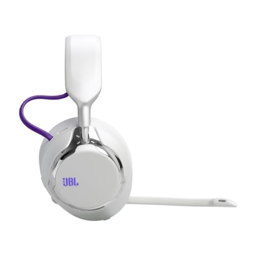 JBL Quantum 950 Kabelloses Multi-Plattform-Bluetooth-Gaming-Headset mit JBL Quantum Raumsound und Head-Tracking, Noise-Cancelling-Mikrofon, USB-C-Kabel, 50-h-Akku und austauschbaren Teilen, Weiß Bild 6
