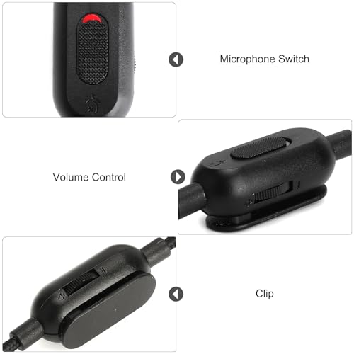 TNSLAND Kopfhörerkabel 2m Ersatzkabel für Gaming-Headsets, Flexibles Audio Kabel, Geeignet für Logitech G Pro, G Pro X, G433, G233 und Weitere Headsets mit Lautstärkeregler Bild 3