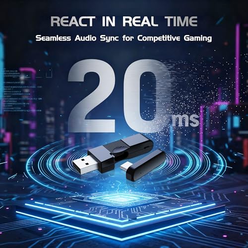 Gaming-Headset, 2,4 GHz kabelloses Gaming-Headset für PS5, PS4, PC, Mac, Bluetooth 5.4 Gaming-Kopfhörer mit Geräuschunterdrückungs-Mikrofon, 70H Akku, Surround-Sound, flach aufliegend Bild 4