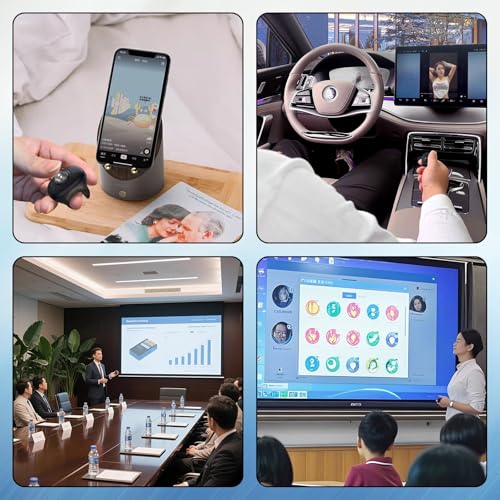 Kabellose Trackball Maus,2,4 G + BLT-Fingerring Maus für Besprechungsraum,Multimedia-Klassenzimmer,Steuerung Mobiler Anwendungen,Fahrzeuginformationssystem,Remote-Mäuse für PC/Android/MAC Bild 3