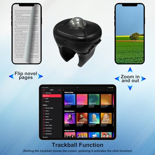 Kabellose Trackball Maus,2,4 G + BLT-Fingerring Maus für Besprechungsraum,Multimedia-Klassenzimmer,Steuerung Mobiler Anwendungen,Fahrzeuginformationssystem,Remote-Mäuse für PC/Android/MAC Bild 5