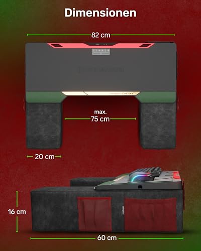 Couchmaster CYCON³ Samurai Edition mit Horizonlight-Stange, ultimativer ergonomischer USB-Hub, Gaming-Schreibtisch für Couch und Bett, kompatibel mit Allen Tastaturen und Maus/Mäusen, Laptops, PCs Bild 2