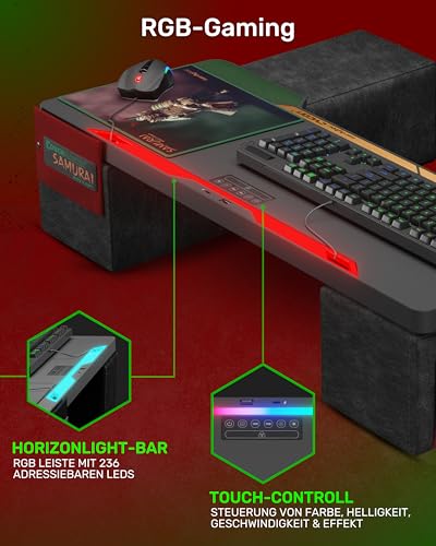 Couchmaster CYCON³ Samurai Edition mit Horizonlight-Stange, ultimativer ergonomischer USB-Hub, Gaming-Schreibtisch für Couch und Bett, kompatibel mit Allen Tastaturen und Maus/Mäusen, Laptops, PCs Bild 5