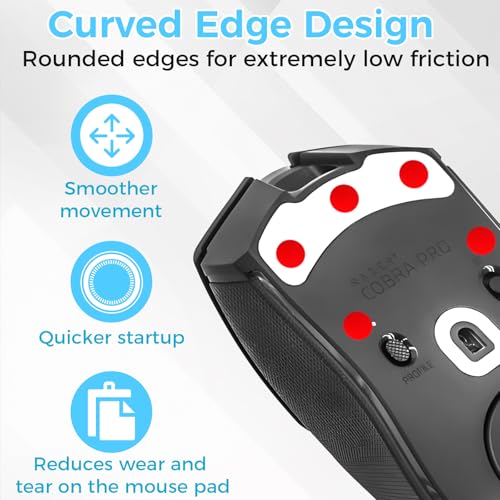 FIUTEKO Mouse Skates Set 60 Stück PTFE Mausfüße Mouse Dot Skates - Ultra-Sanftes Gleiten Präzise Kontrolle für Logitech G PRO Wireless Razer Finalmouse Glas Mousepad Wallhack FPS Gaming Zubehör Bild 3