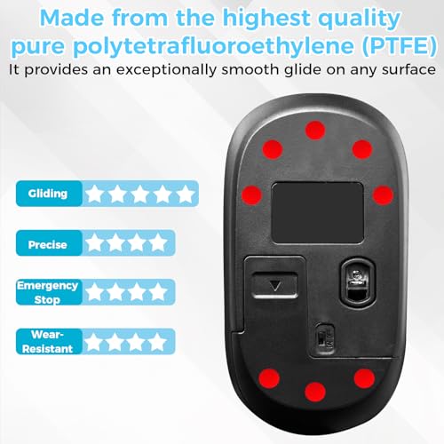FIUTEKO Mouse Skates Set 60 Stück PTFE Mausfüße Mouse Dot Skates - Ultra-Sanftes Gleiten Präzise Kontrolle für Logitech G PRO Wireless Razer Finalmouse Glas Mousepad Wallhack FPS Gaming Zubehör Bild 5