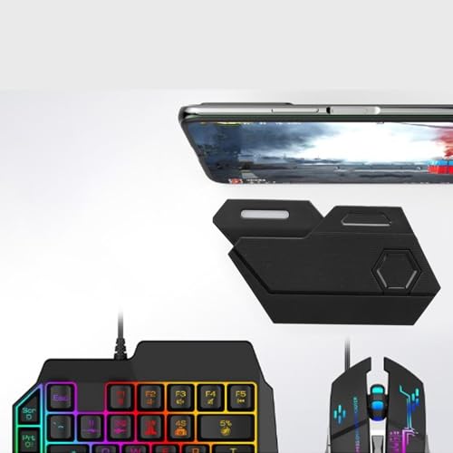 SENECESLI Verstellbarer Telefonständer mit Einhändiger Gaming-Tastatur und Maus-Kombination, Keine Latenz-Technologie, 4-in-1-Mobile-Game-Pack für Gamer Bild 4