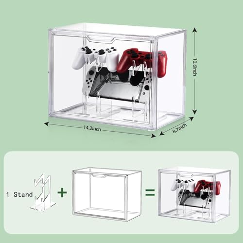 Universeller Gaming-Controller und Headset-Ständer – Acryl-Vitrine für organisierte Schreibtischeinrichtung und Schutz Bild 3