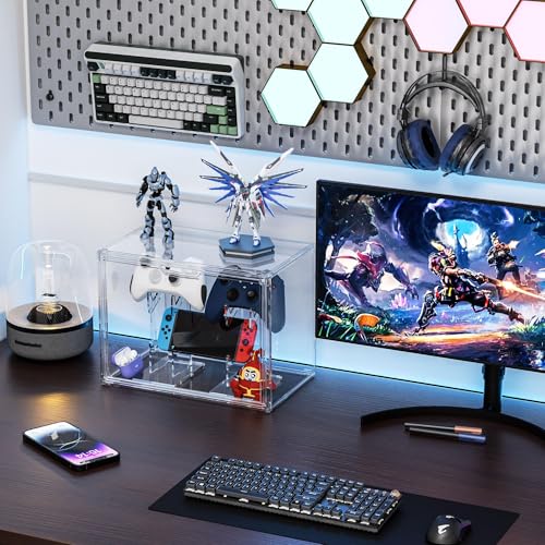 Universeller Gaming-Controller und Headset-Ständer – Acryl-Vitrine für organisierte Schreibtischeinrichtung und Schutz Bild 5