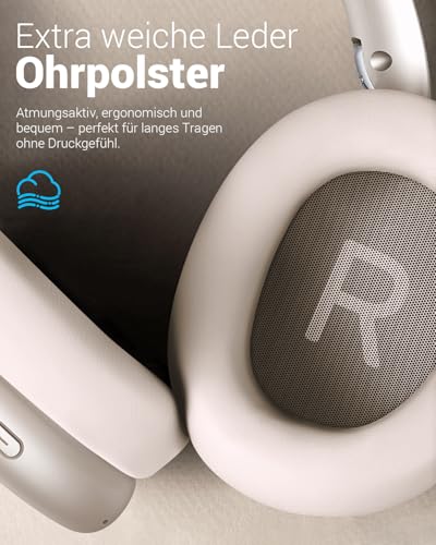 Wentronic Y01 Noise-Cancelling-Kopfhörer, Kabellose Over-Ear-Kopfhörer, Bluetooth 5.3, Hi-Res Sound, 48h Wiedergabe, faltbar, mit Mikrofon für iOS/Android/PC – Sternenlicht Bild 4