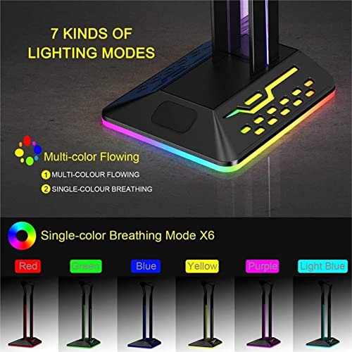 Kopfhörerständer, Kopfhörer-Aufhänger, Headset-Ständer, RGB-Kopfhörerhalter, Rack, Gamer-Headset-Display-Ständer, Typ-C-Eingang, Dual-USB-Ausgang Bild 5