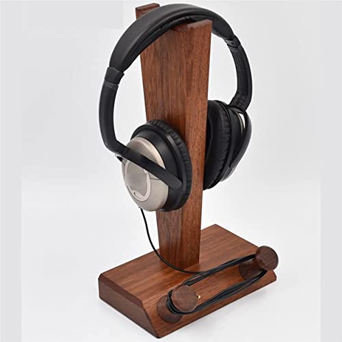 Kopfhörerständer, Kopfhörer-Aufhänger, Headset-Ständer, Kopfhörerständer aus massivem Holz mit Wickelsäule, Kopfhörerhalter, Spielkopfhörer Bild 3