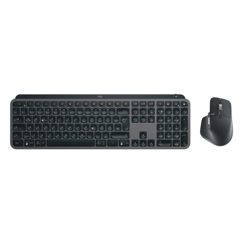 Logitech MX Keys Combo: Leistungsstarke kabellose Tastatur und Maus, Fast Scrolling, Bluetooth, für Windows/Linux/Chrome/Mac- Graphit, Deutsches QWERTZ-Layout [Bulk - Ohne Verpackung] Bild 1