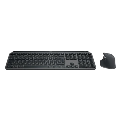 Logitech MX Keys Combo: Leistungsstarke kabellose Tastatur und Maus, Fast Scrolling, Bluetooth, für Windows/Linux/Chrome/Mac- Graphit, Deutsches QWERTZ-Layout [Bulk - Ohne Verpackung] Bild 2