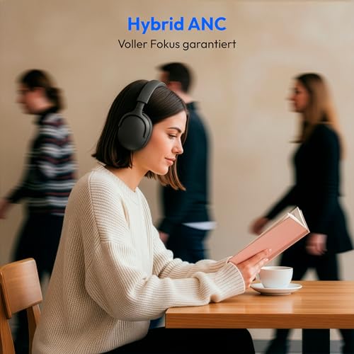 MEDION Over Ear Kopfhörer HX-1 Pro (kabellos, Hybrid Active Noise Cancelling ANC, Bluetooth 6.0, Wireless, 7+1 EQ Presets, bis zu 190 Stunden Akkulaufzeit, IPX4 Spritzwasserschutz) urban anthrazit Bild 4
