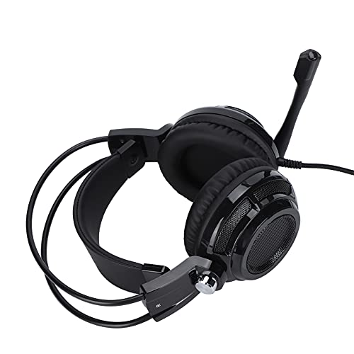 Gaming-Headset MIT USB-Kabel, 7,1-Kanal-Surround-gesunden und OmnidireKtionalem Mikrofon, Over-Over-E-Kopfhörer-MIT RGB-lichtt, BeeinIndruckende Gaming-Erlebnis (Black) Bild 1