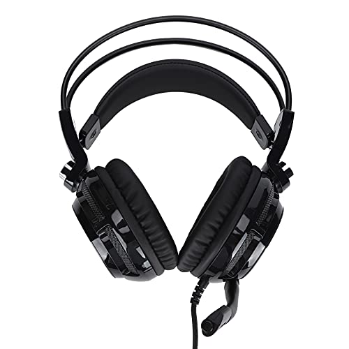 Gaming-Headset MIT USB-Kabel, 7,1-Kanal-Surround-gesunden und OmnidireKtionalem Mikrofon, Over-Over-E-Kopfhörer-MIT RGB-lichtt, BeeinIndruckende Gaming-Erlebnis (Black) Bild 2