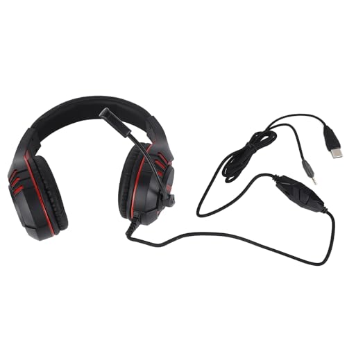 Jectse Gaming-Headset für, RGB-Over-Ear-Headset MIT Geräuschunterdruckendem Mikrofon, KabelgeBundener Bass-Stereo-Sound-Line-Control-Koopfhörer MIT Jungtiven Ohrschützern Bild 6