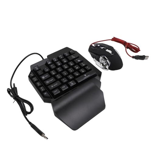 Alomejor Halbhand-Gaming-Tastatur und Maus-Kombination, Einfach zu Bedienende -Gaming-Tastatur mit Hintergrundbeleuchteter Maus, Breite Anwendung in Zuhause, Schlafzimmer, ABS-Kunststoff Bild 2
