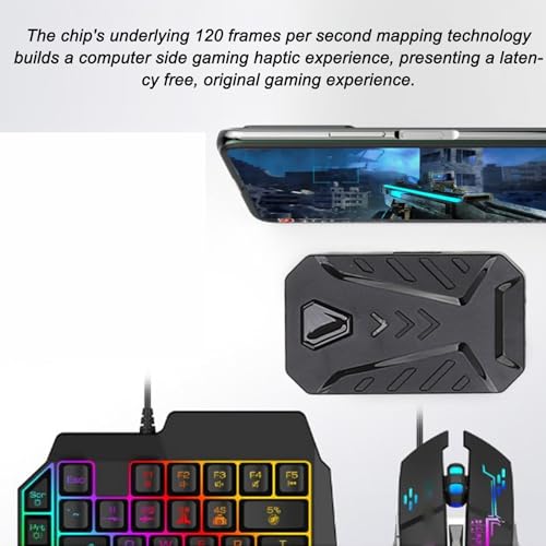 Alomejor Halbhand-Gaming-Tastatur und Maus-Kombination, Einfach zu Bedienende -Gaming-Tastatur mit Hintergrundbeleuchteter Maus, Breite Anwendung in Zuhause, Schlafzimmer, ABS-Kunststoff Bild 5