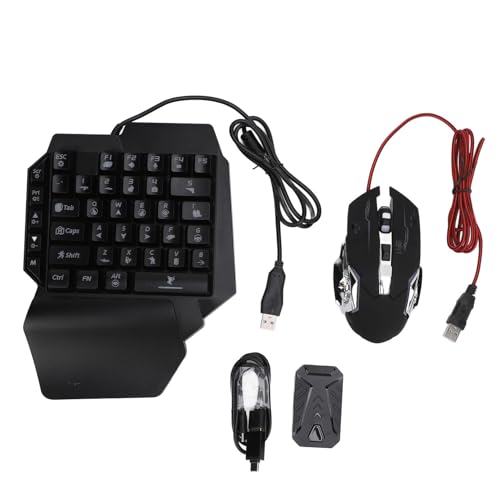 Alomejor Halbhand-Gaming-Tastatur und Maus-Kombination, Einfach zu Bedienende -Gaming-Tastatur mit Hintergrundbeleuchteter Maus, Breite Anwendung in Zuhause, Schlafzimmer, ABS-Kunststoff Bild 6